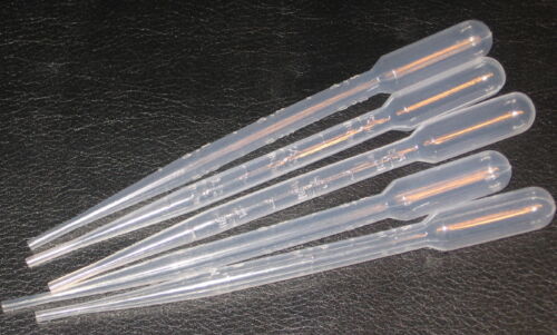 100 plastic transfer pipettes droppers graduated 3 ml