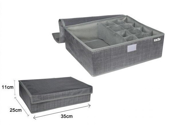 PortaOggetti In Tessuto Organizer Contenitore Biancheria 13 Posti 32x28x11cm dfh