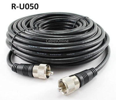 50ft RG8x Coax UHF (PL259) Male/Male 50 ohm Antenna Cable - CablesOnline R-U050. Buy it now for 31.95
