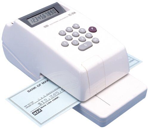 Max Electronic Checkwriter - 10 Digits / 1 Column - Personal, Business -