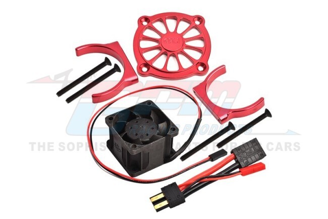 For Traxxas E-Revo 2.0-ALUMINUM MOTOR HEATSINK WITH COOLING FAN -9PC SET-Red