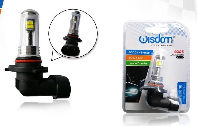 Lampadina Lampada Fari Auto 8 Led 9005 10W 12V 6500K Luce Bianca xc-1172 wis