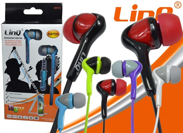 Auricolari Cuffie Stereo Linq S9700 Con Microfono Smartphone Mp3 Jack 3,5mm