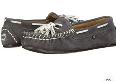 Lamo Leah Moccasin Slipper Womens size 9.5 Gray Grey New