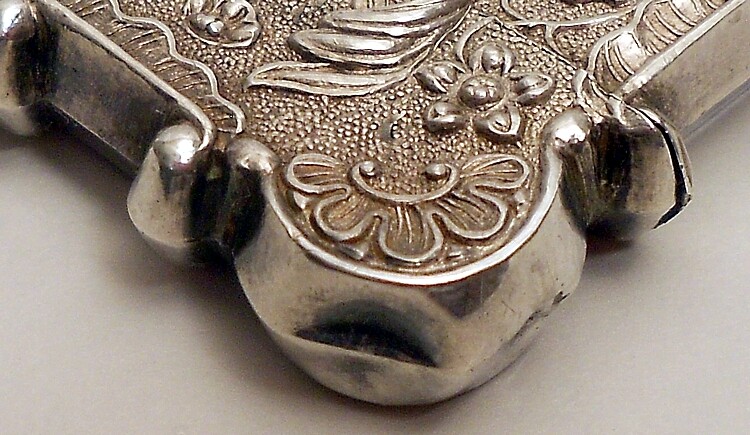 A coin silver “Castle” card case, unmarked, American