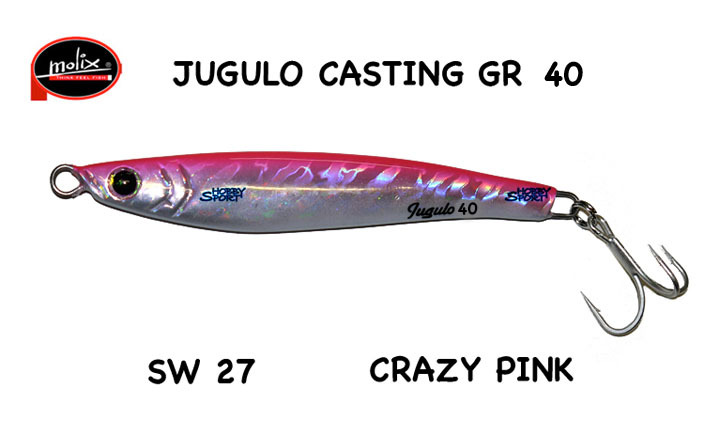 MOLIX JUGULO CASTING 40 GR COL. SW 27 CRAZY PINK ORIGINALE SPINNING MARE