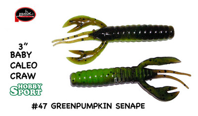 MOLIX BABY CALEO CRAW 3" COL. 47 GREEN PUMPKIN SENAPE SILICONICO x SPINNING BASS