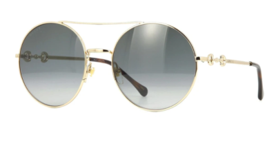 Pre-owned Gucci Shiny Endura Gold 59 Mm Gradient Women's Sunglasses Gg0878s-001 59 In Grey Gradient