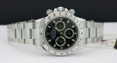 Rolex Cosmograph Daytona Stainless Steel Black 116520 Watch Chest