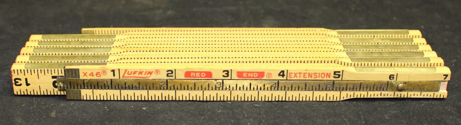 Lufkin X46 Red End Extension Folding Wood Rule NOS