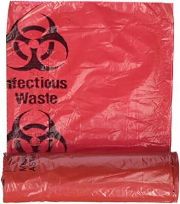 Comfort Axis Biohazard Infectious Waste Bag 8-10 Gallon 24 x 24 '' Red 50 Rolls