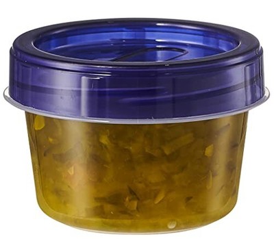 6 Pack Twist Cap Food Storage Containers with Blue Screw on Lid- 4 oz Reusabl...