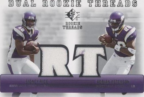 2007 SP Rookie Threads Adrian Peterson Sidney Rice #DRT-PR