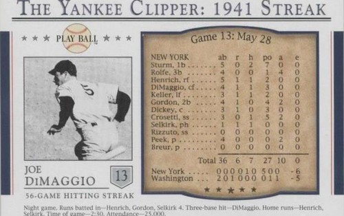 2003 Upper Deck Play Ball - Joe DiMaggio #S-13