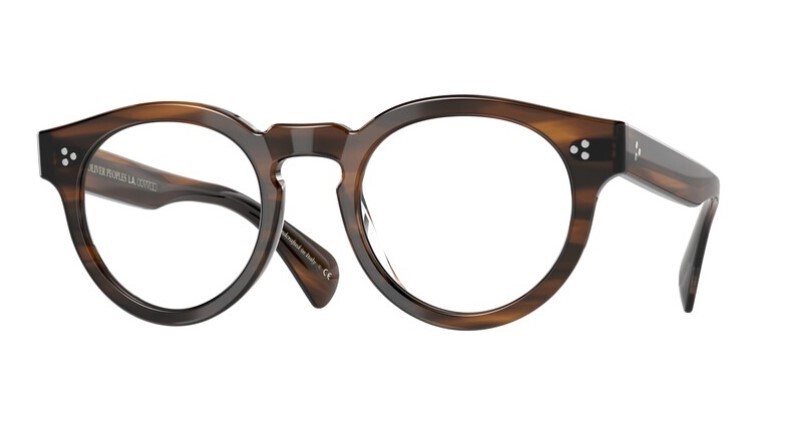 Pre-owned Oliver Peoples 0ov5475u Rosden 1724 Tuscany Tortoise Brown Round Eyeglasses In Clear