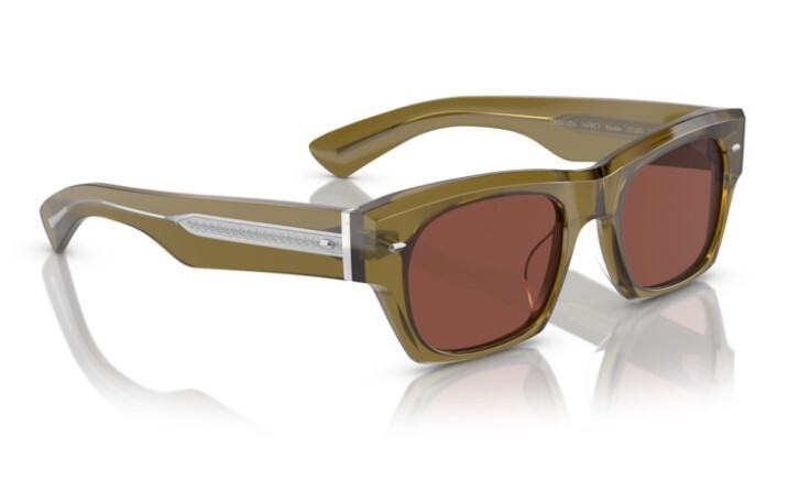 Pre-owned Oliver Peoples 0ov5514su Kasdan 1678c5 Dusty Olive/burgundy Unisex Sunglasses In Red