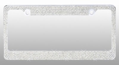 Ice Crystal Bling License Plate Frame - Clear - Ships Worldwide & FREE to USA! 