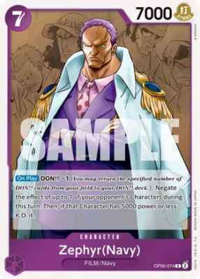 NM-Mint, Japanese One Piece Zephyr (Navy) - OP06-074 - R