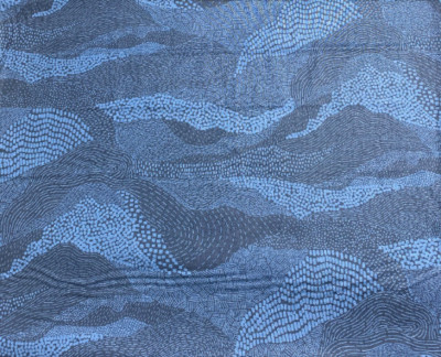Earth in Navy - Elements - by Ghazal Razavi of Figo Fabrics 100% Cotton Fabric