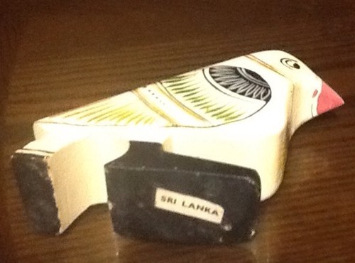 SRI LANKA Wooden Bird Candle Holder