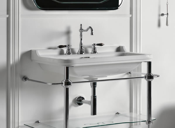 Waschtisch Waldorf 80 cm + Strukturgestell Waschbecken Retro Antik