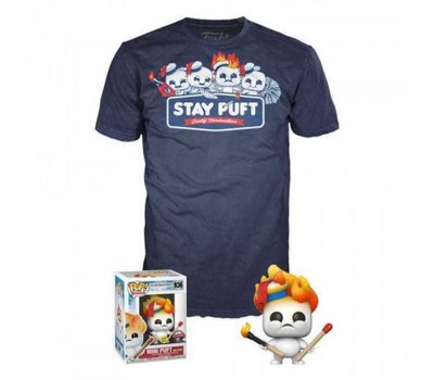 Ghostbusters 2022 Mini Puft Gitd + Camiseta (Talla S) Pop & Tee Vinyl Figura