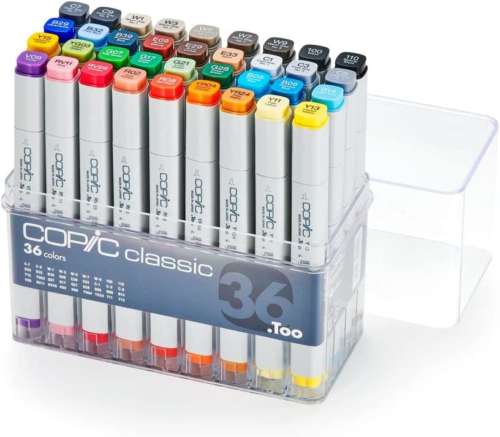 Copic Classic, Alcohol-Based Markers, 36pc Set, Basic 36-Markers,