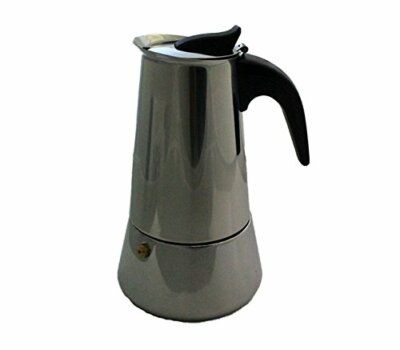 Cuperinox - Caffettiera Espresso - Stile Italiano - Acciaio Inox - 4 Tazze (C9C)