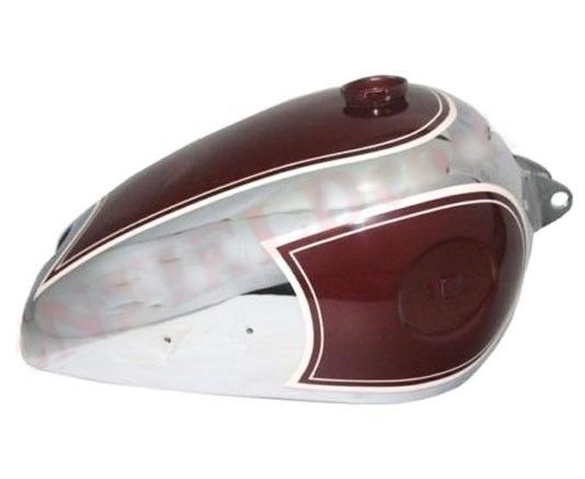 BSA B31 B33 Plunger Cherry Painted With Chrome Plated Petrol Fuel Gas Tank 