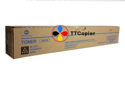 OEM Konica Minolta TN221K (A8K3130) Toner Cartridge, Black Bizhub C227 C287