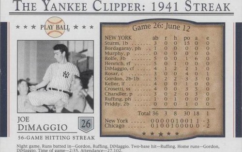 2003 Upper Deck Play Ball - Joe DiMaggio #S-26