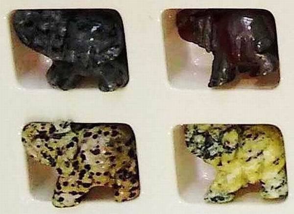 12 Ps luck stone Sculpture Healing reiki rock Gemstone carving Figures Elephant