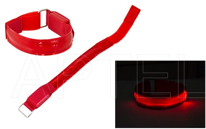 BRACCIALE LED RIFLETTENTE CATARINGRANGENTE  SICUREZZA BICICLETTA JOGGING NOTTE