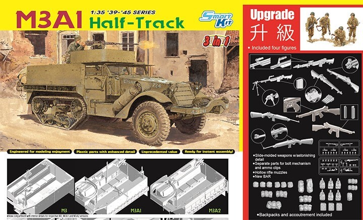 1/35 M3A1 Haif-Track 3in1 ’39-’45 SERIES DML 6332 1/35 M3A1 Half-Track 3 in 1 - Smart Kit First Look
