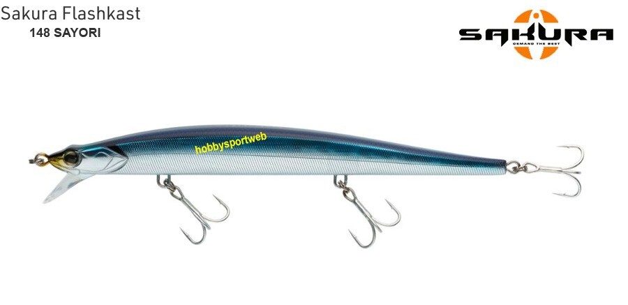 SAKURA FLASHKAST LONG JERK 14 CM COL. 148 SAYORI BLUE 22 GR SINKING x SPIGOLA