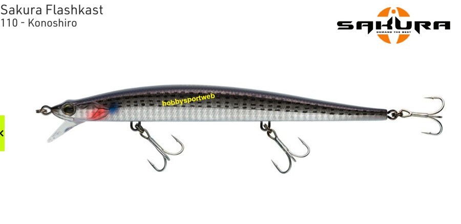 SAKURA FLASHKAST LONG JERK 14 CM COL. 110 KONOSHIRO  22 GR SINKING x SPIGOLA