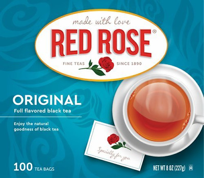 Red Rose Teas Black Tea, 6 Boxes of 100 600 Tea Bags, Original Black