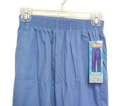 Ceil Blue Scrub Pants M Top Line TL201 Uniforms Elastic Waist Side Pockets New