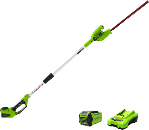 Greenworks 40V 20" Cordless Pole Hedge Trimmer, 2.0Ah (2.0Ah)