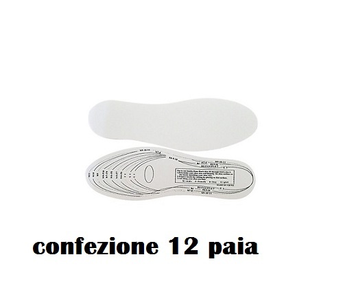 Set 12 Paia Solette Scarpe Calzature Ritagliabili fino a misura 43 Bianche moc