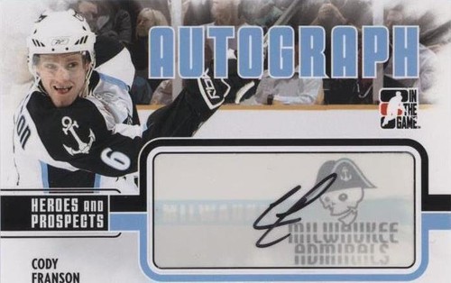 2009-10 In the Game Heroes and Prospects - Cody Franson #A-CF