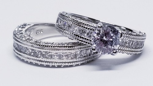 Wedding Ring Set Sterling Silver 925 Round CZ 4 prong sz. 6 many stones