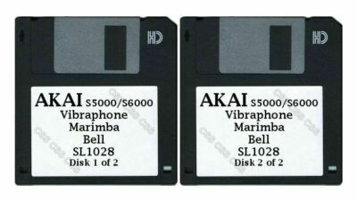 Akai S5000/S6000 Set of Two Floppy Disks Vibraphone / Marimba / Bell SL1028
