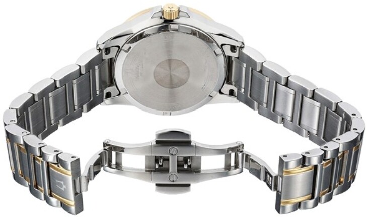 Pre-owned Bulova Ladie's Marine Star Two-tone Stainless Steel Diamond Accent Watch -