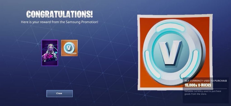 Galaxy Fortnite Skin And 15k vbucks Bundle