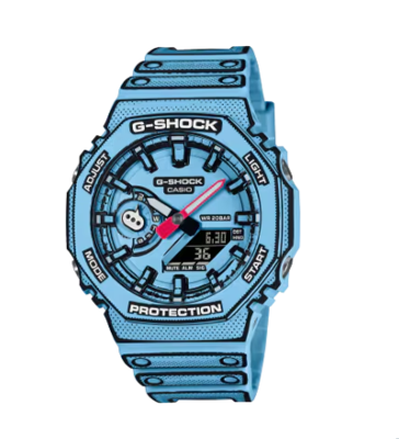 Pre-owned Casio G-shock Manga Theme Ga-2100mng-2ajr Men's Watch Octagon Blue From Japan