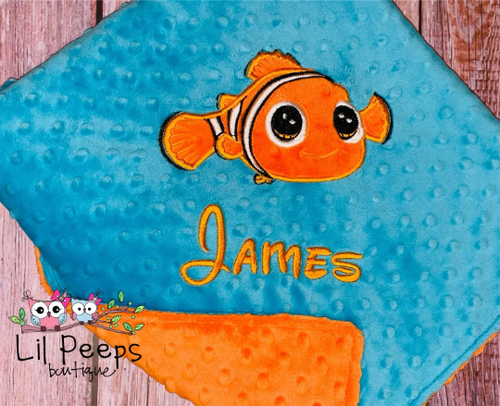 -blue And Orange  Minky - Custom M