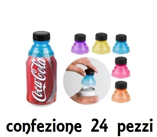 Confezione 24 Tappi Per Lattina Salva Effervescenza Plastica Alluminio idea
