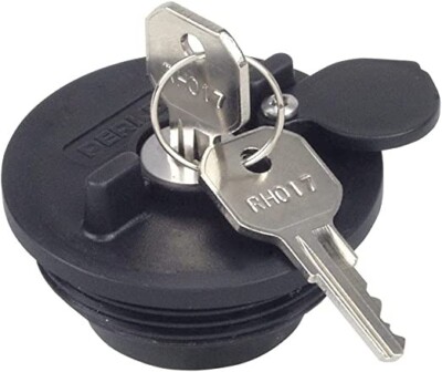 Perko - 1324DP0BLK Boat Fuel Locking Cap with Keys, 1-15/32'' OD