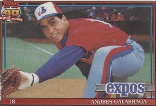 1991 Topps 40 Years Of Baseball Andres Galarraga #610 Montreal